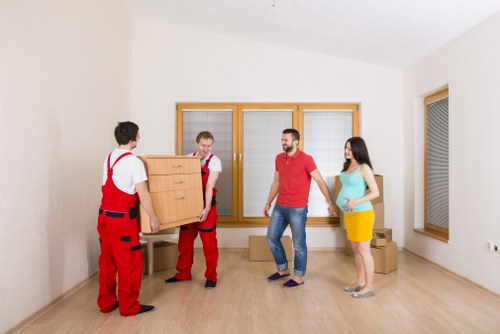 Staff reviewing site safety before starting a move