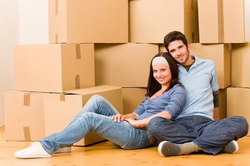 Household items packed neatly for storage in Manorpark