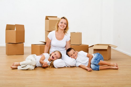 Professional moving van helping with furniture collection in Manorpark