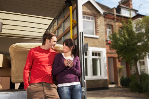 Local moving van near residential streets in Manor Park